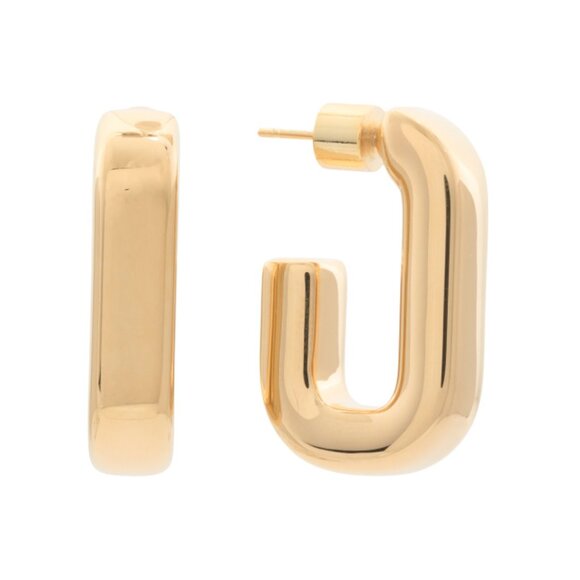 MILOR GOLD Gold Made In Italy 14kt Gold Rectangular Hoop Earrings